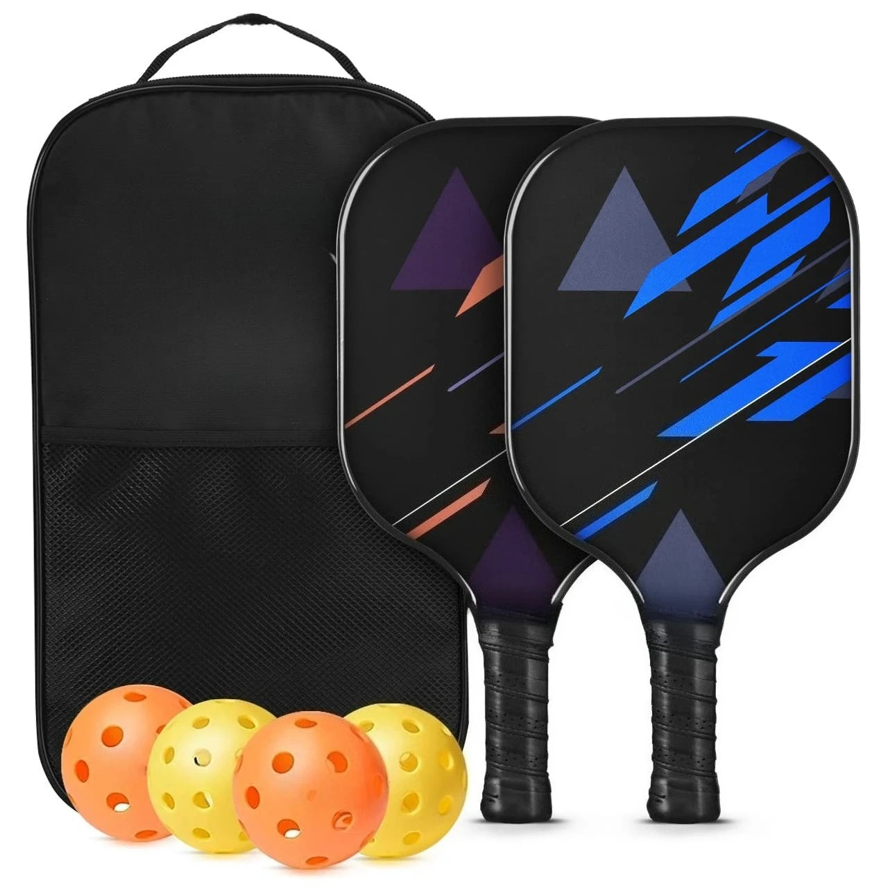 Lightweight Fiberglass Pickleball Paddle Set With Carry Bag