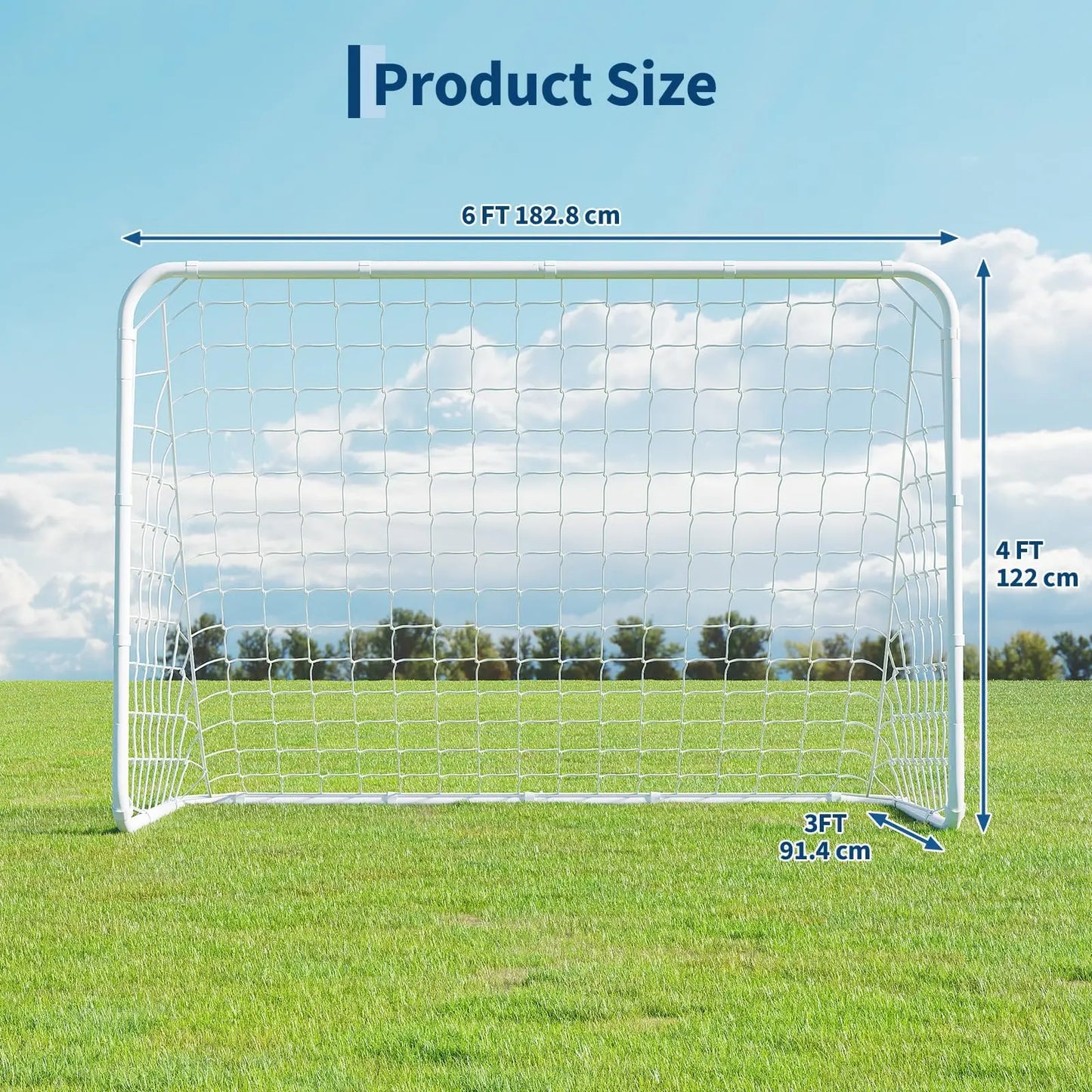 HiMISS Portable Foldable Soccer Goal With Carry Bag Heavy Duty Steel