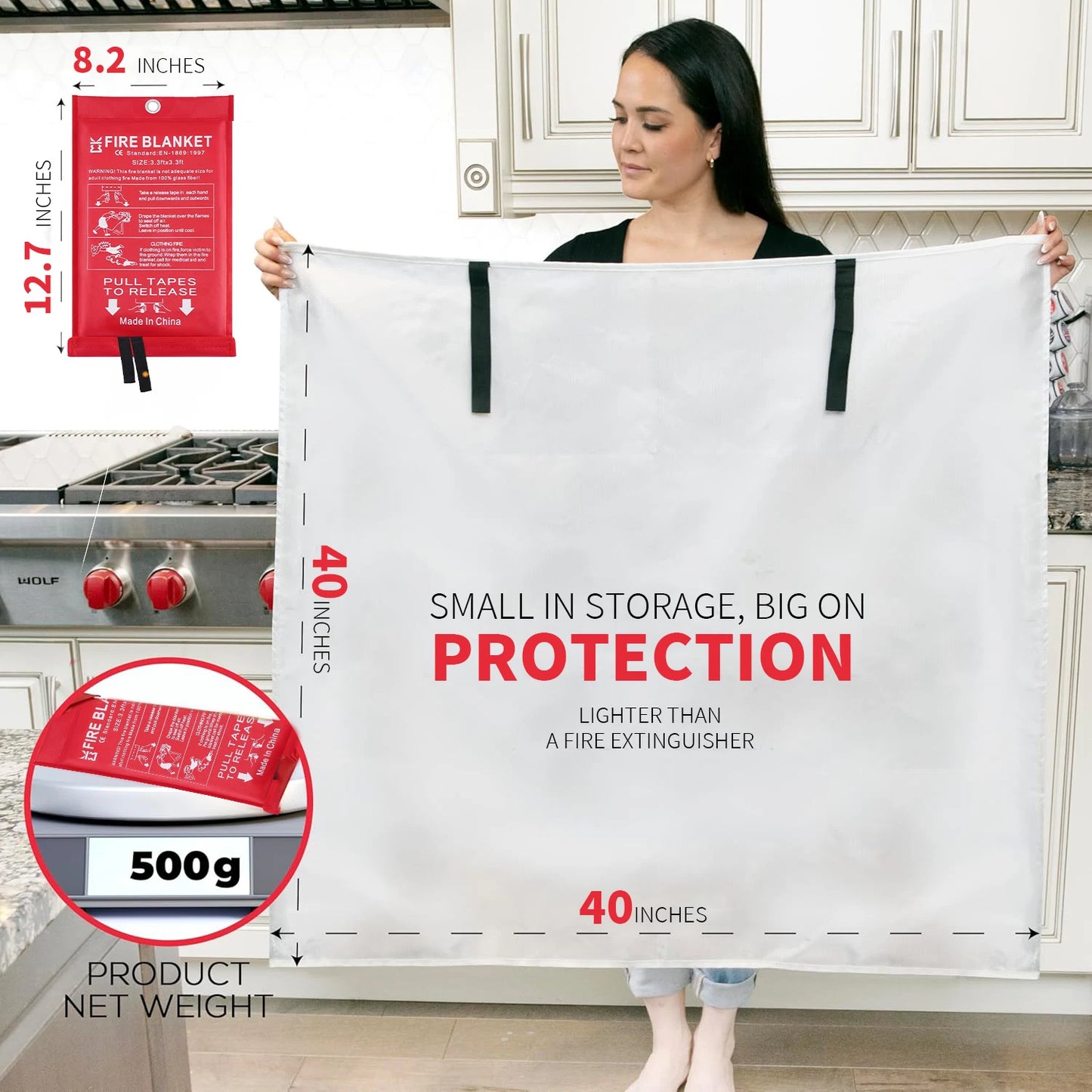 Fiberglass Fire Blanket For Kitchen Safety And Home Fire Prevention