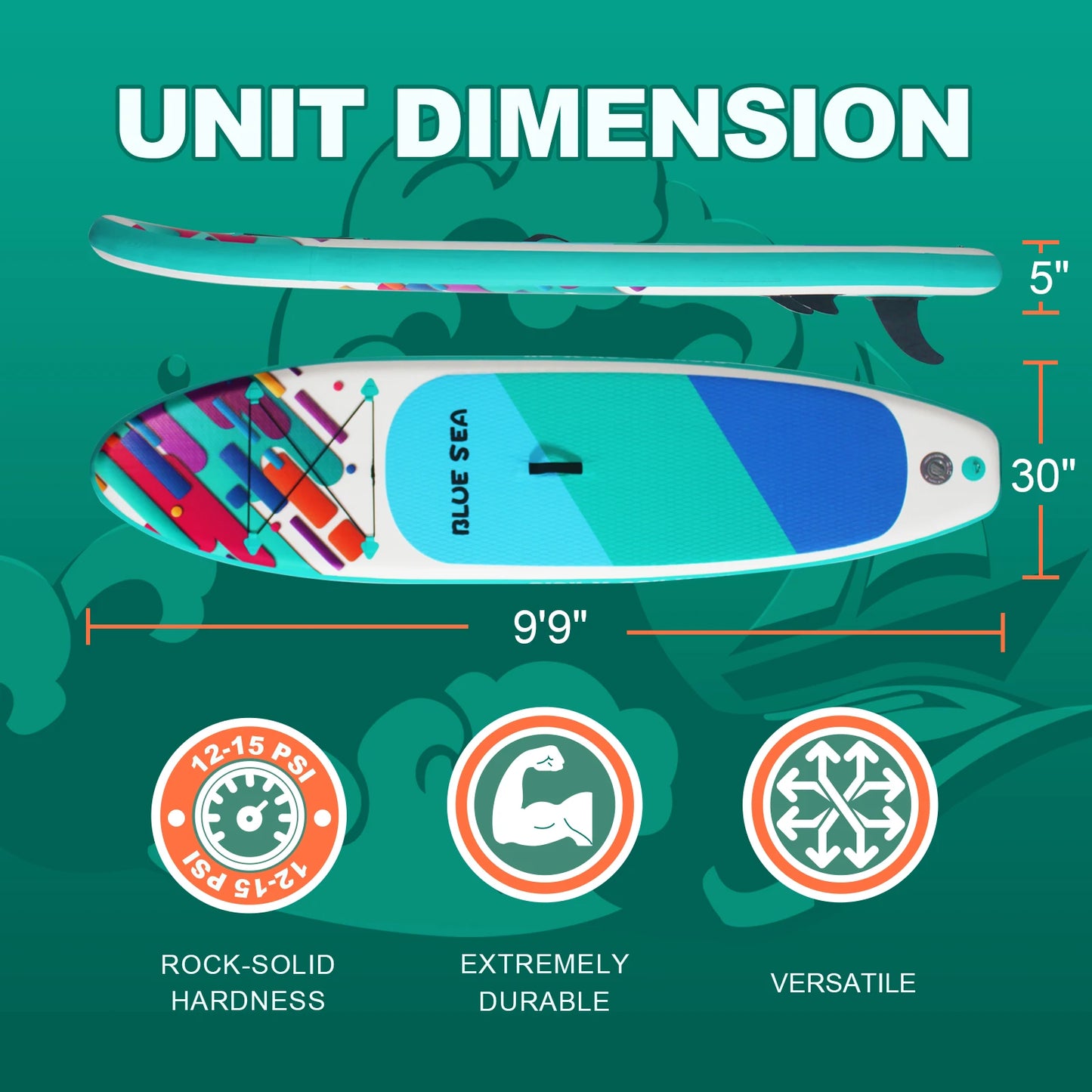 CADALENE Inflatable Stand Up Paddle Board With Anti Slip EVA Deck