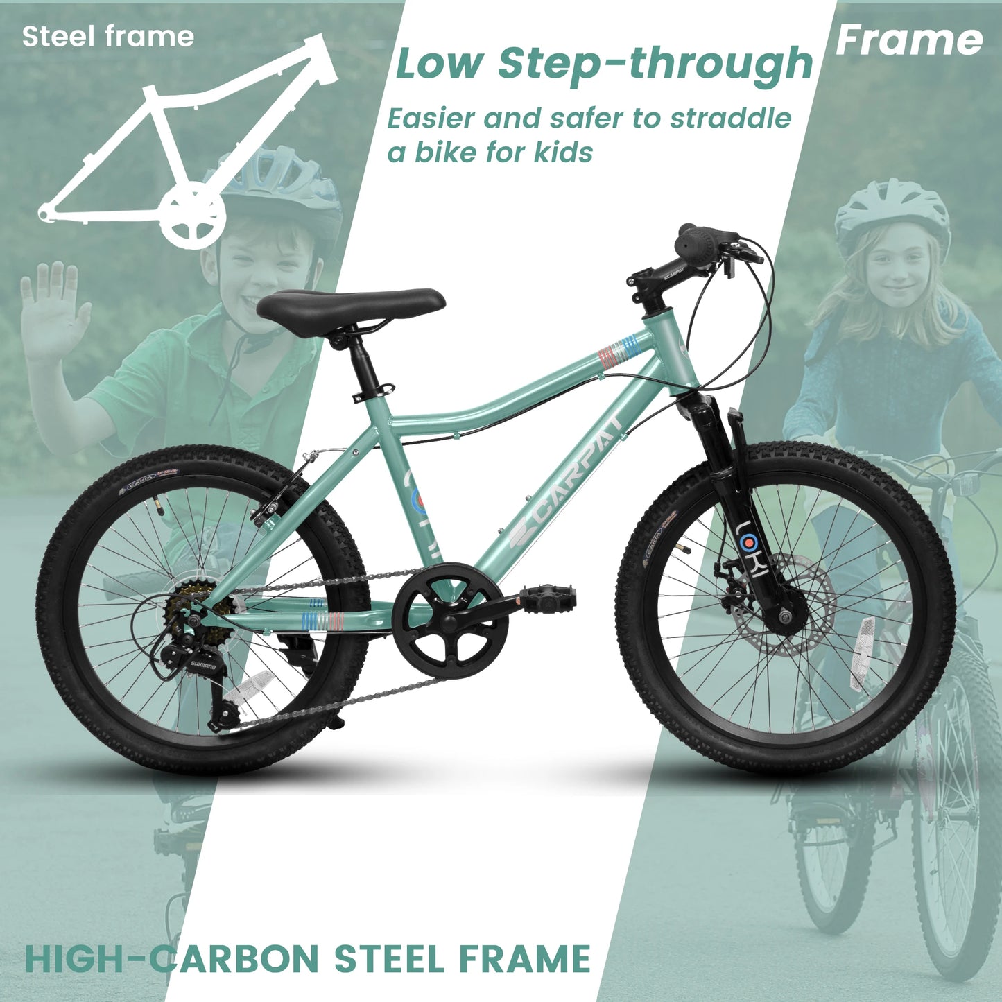 Ecarpat 20 Inch Kids Mountain Bike With 7 Speed Gears