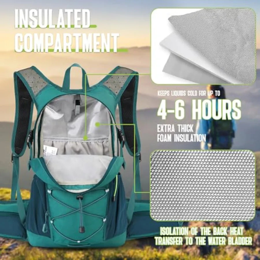 Hydration Backpack for Hiking With Durable Water Bladder System