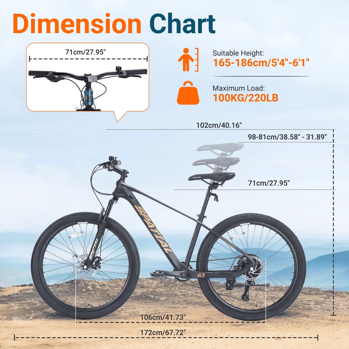 Spatial Magnesium Alloy Mountain Bike Hardtail With Front Suspension