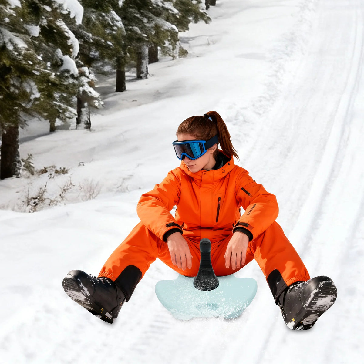 Portable Outdoor Snow Sled With Ergonomic Handle And Durable Base
