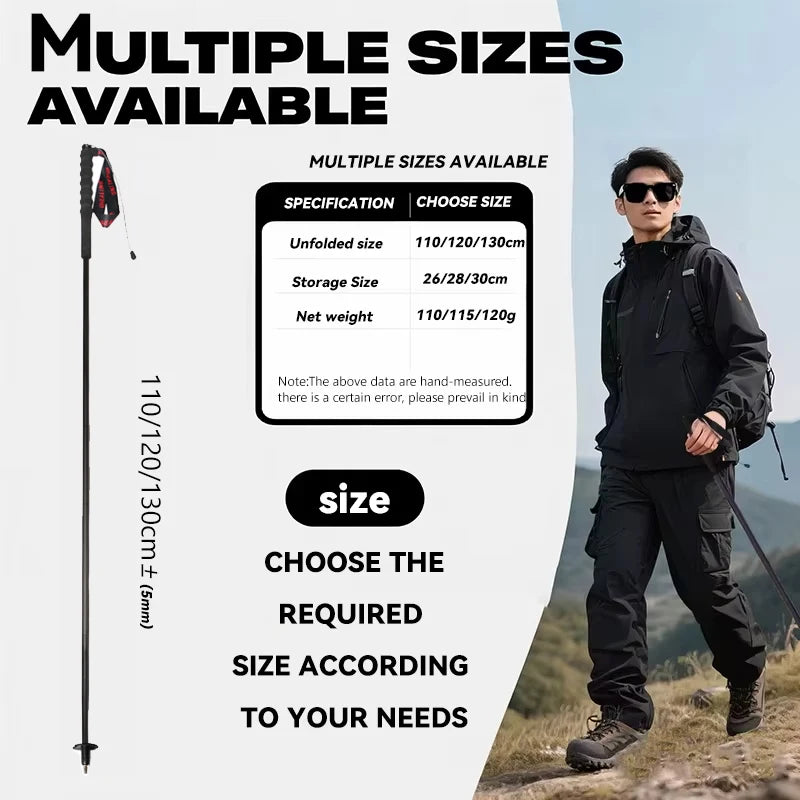 Okhealing Carbon Fiber Trekking Poles Ultra Lightweight Folding Hiking Sticks