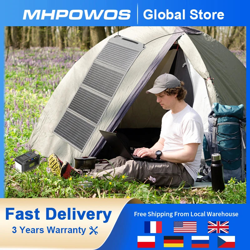 MHPOWOS Solar Panel Charger 40W/80W QC3.0 USB-C IP67