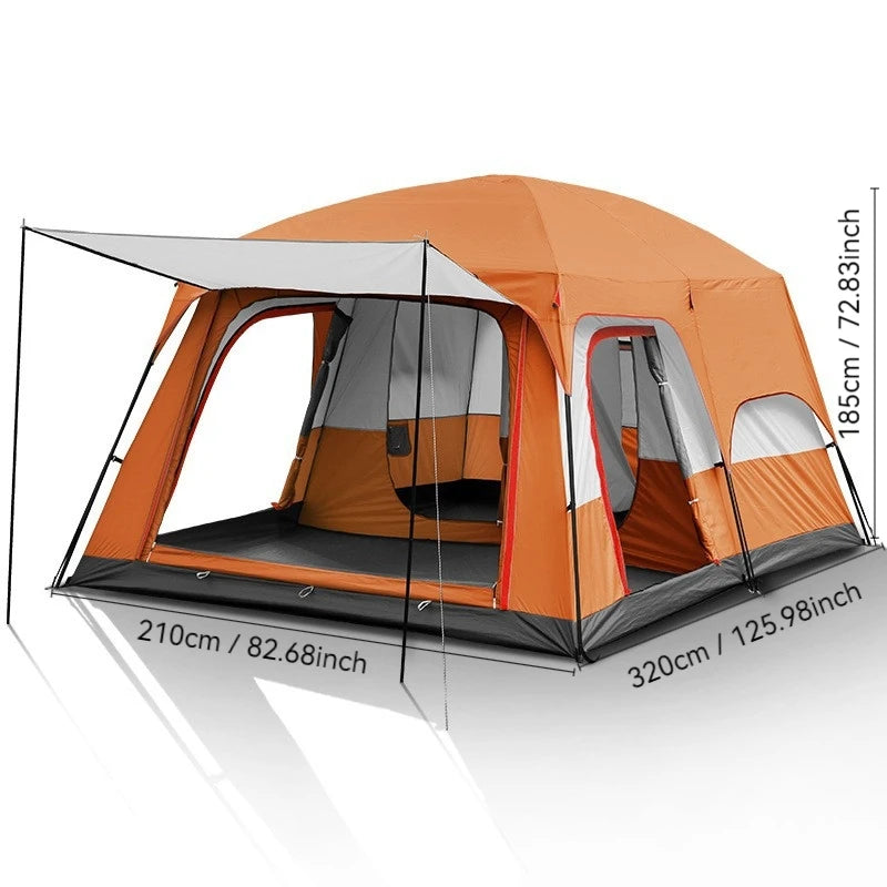 YC-01 Family Camping Tent With Removable Awning Windproof Waterproof