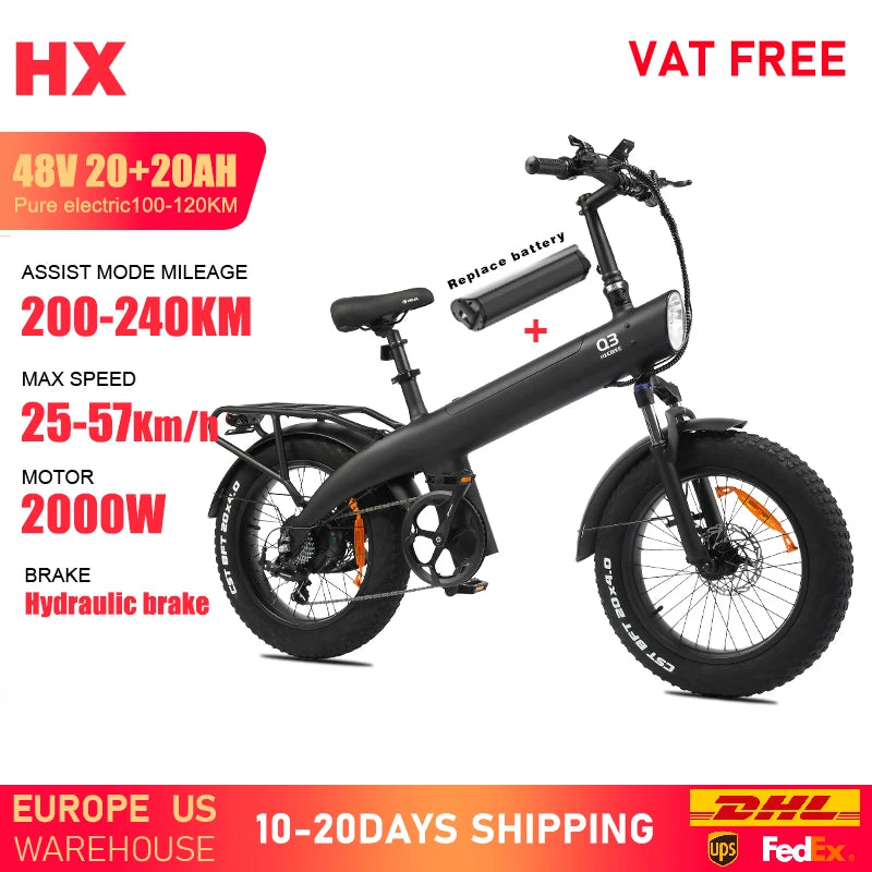 HX Q3 2000W Fat Tire Electric Bike