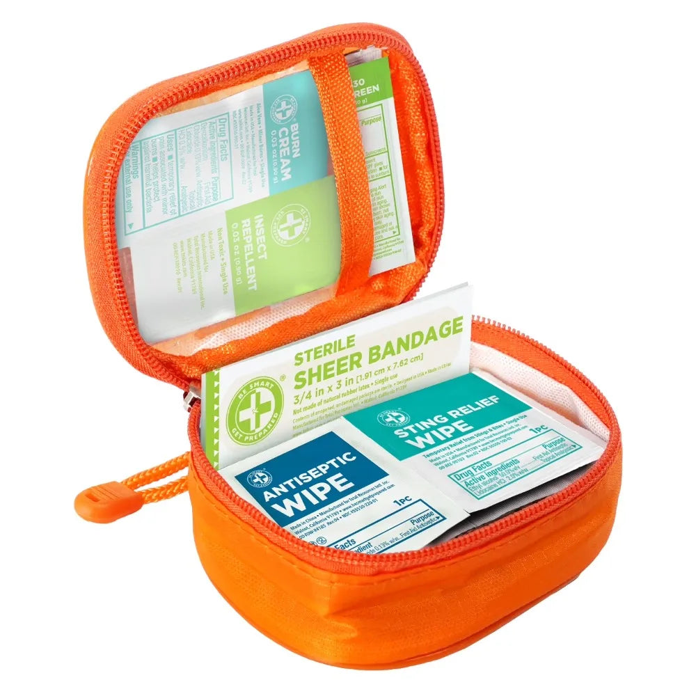 Professional Outdoor First Aid Kit for Hiking Camping Backpacking Survival Emergency with 65 Pieces Medical Supplies Including Bandages Gauze Antiseptic Wipes for Travel Sports Adventure Enthusiasts Family Car Home