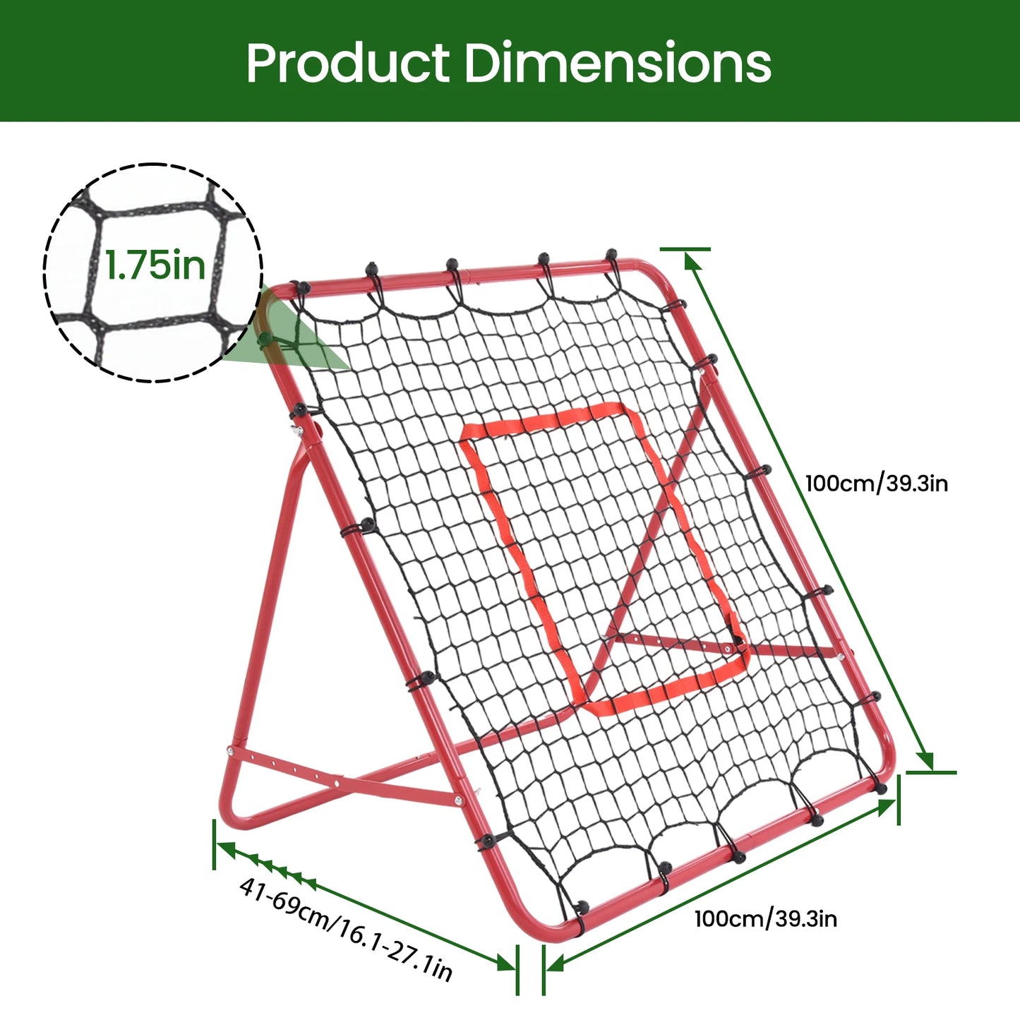 Baseball Rebounder Pitch Back Net With 3 Ball Return Modes