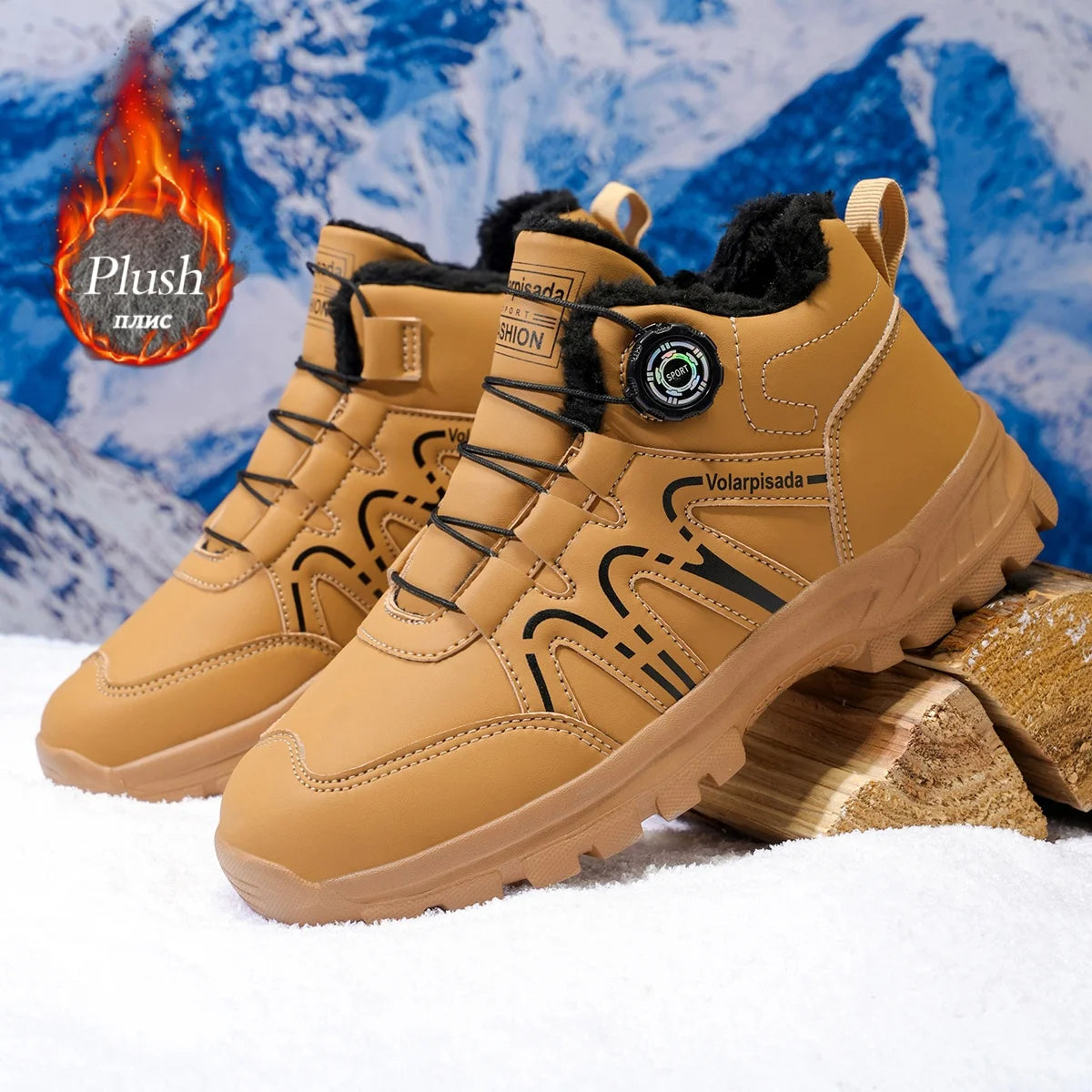Unisex Waterproof Fleece Lined Snow Boots With Quick Lock Buckle