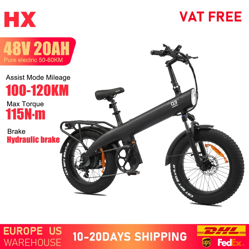 HX Q3 Electric Bike 48V 20Ah Fat Tire Mountain Ebike