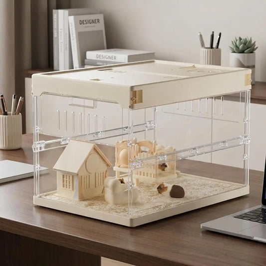 MeterMall Acrylic Hamster Cage Starter Kit With Accessories