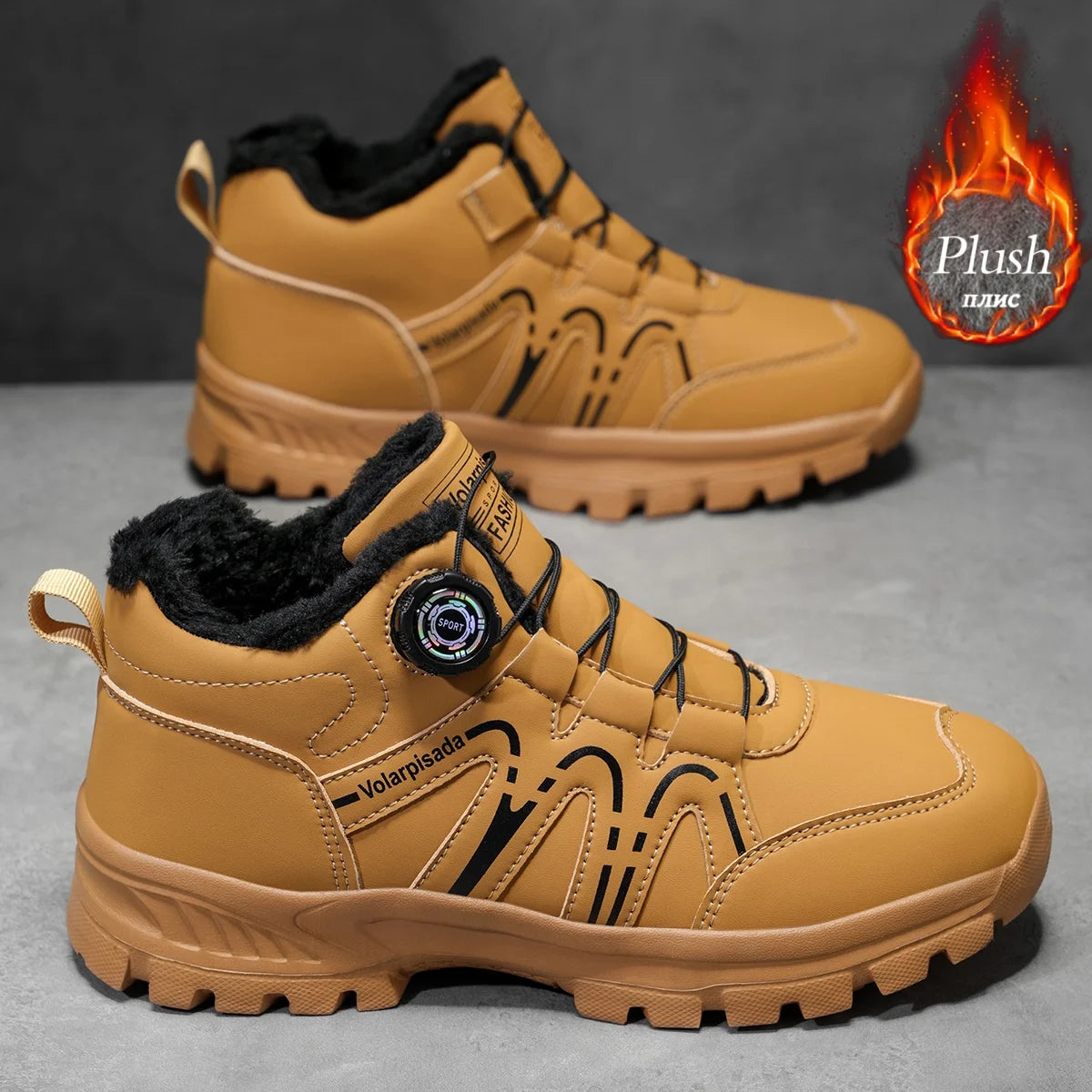 Unisex Waterproof Fleece Lined Snow Boots With Quick Lock Buckle