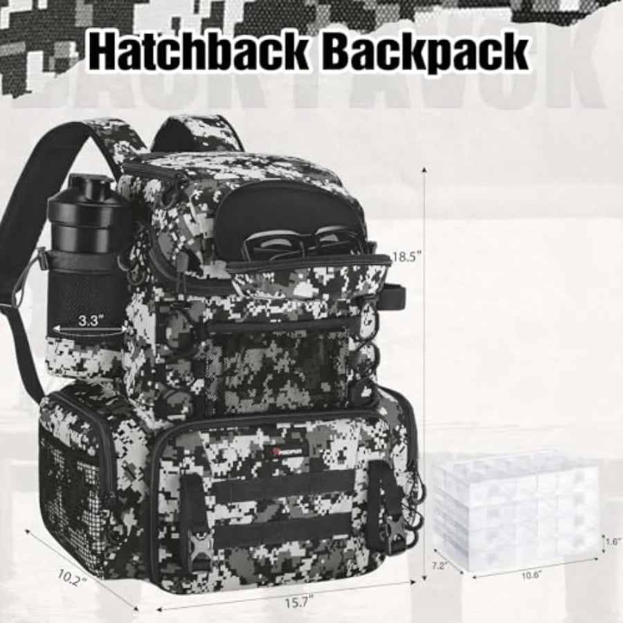 Fishing Tackle Backpack With Rod Holders And Tackle Boxes