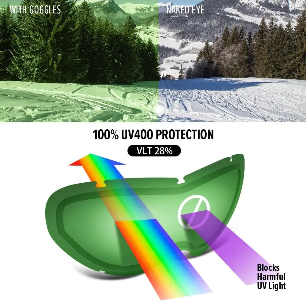 OutdoorMaster Kids Ski Snowboard Goggles