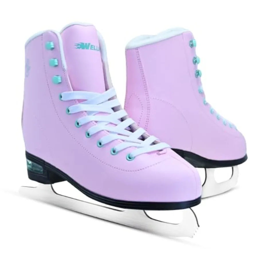 Ice Skates for Women, Adult Figure Skates with Air Cushion, Classic Figure Skating Shoes Size 5 6 7 8 8.5 9 10 10.5 with Velvet