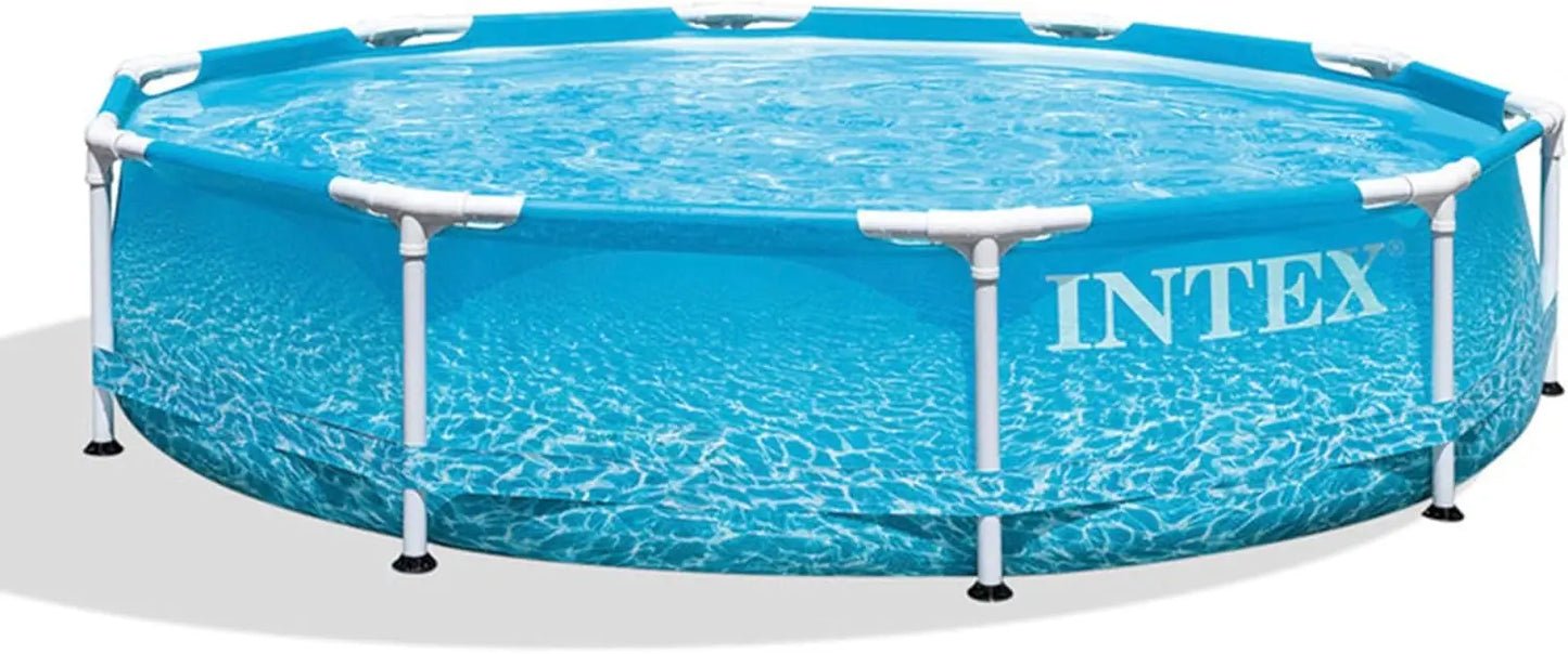 Large Round Above Ground Pool With Reinforced Sidewalls And Metal Frame