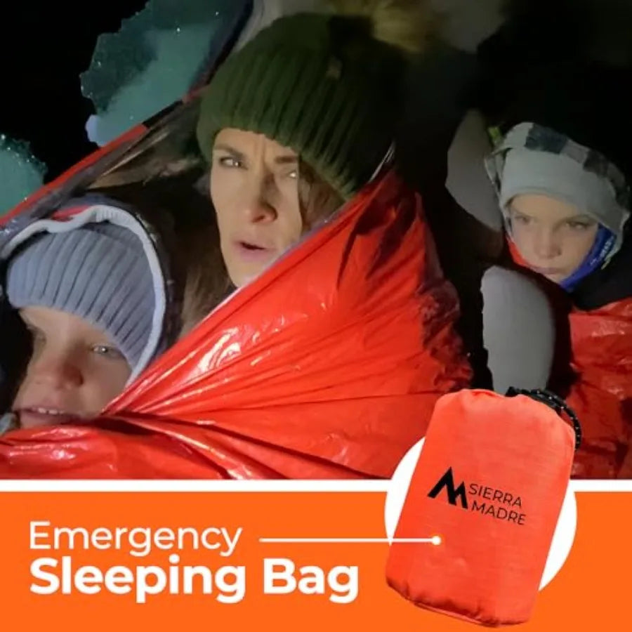 Emergency Sleeping Bag Ultralight, Waterproof Mylar Thermal Bivy Sack Tent for Hiking, Bug-Out Bags, Survival Kits