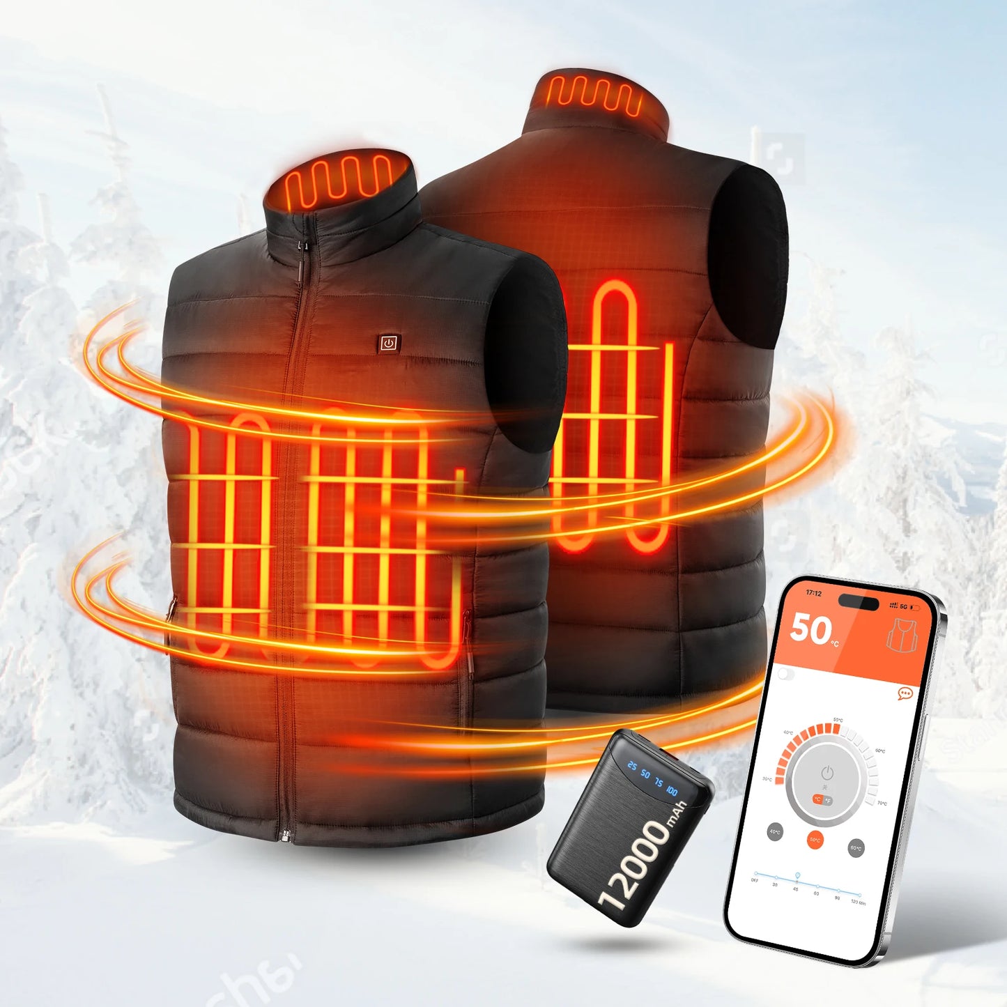 NONECN Heated Vest With App Control for Men and Women