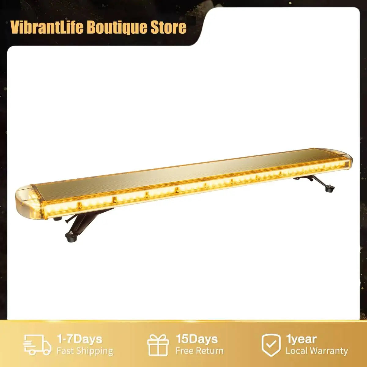 Emergency 360-Degree LED Strobe Light Bar IP65 Waterproof 96 LED Remote Control