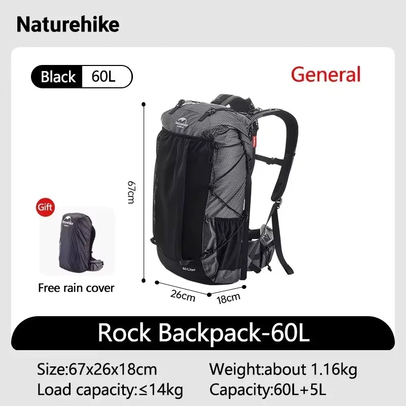 Naturehike Rock Outdoor Backpack With Rain Cover For Hiking