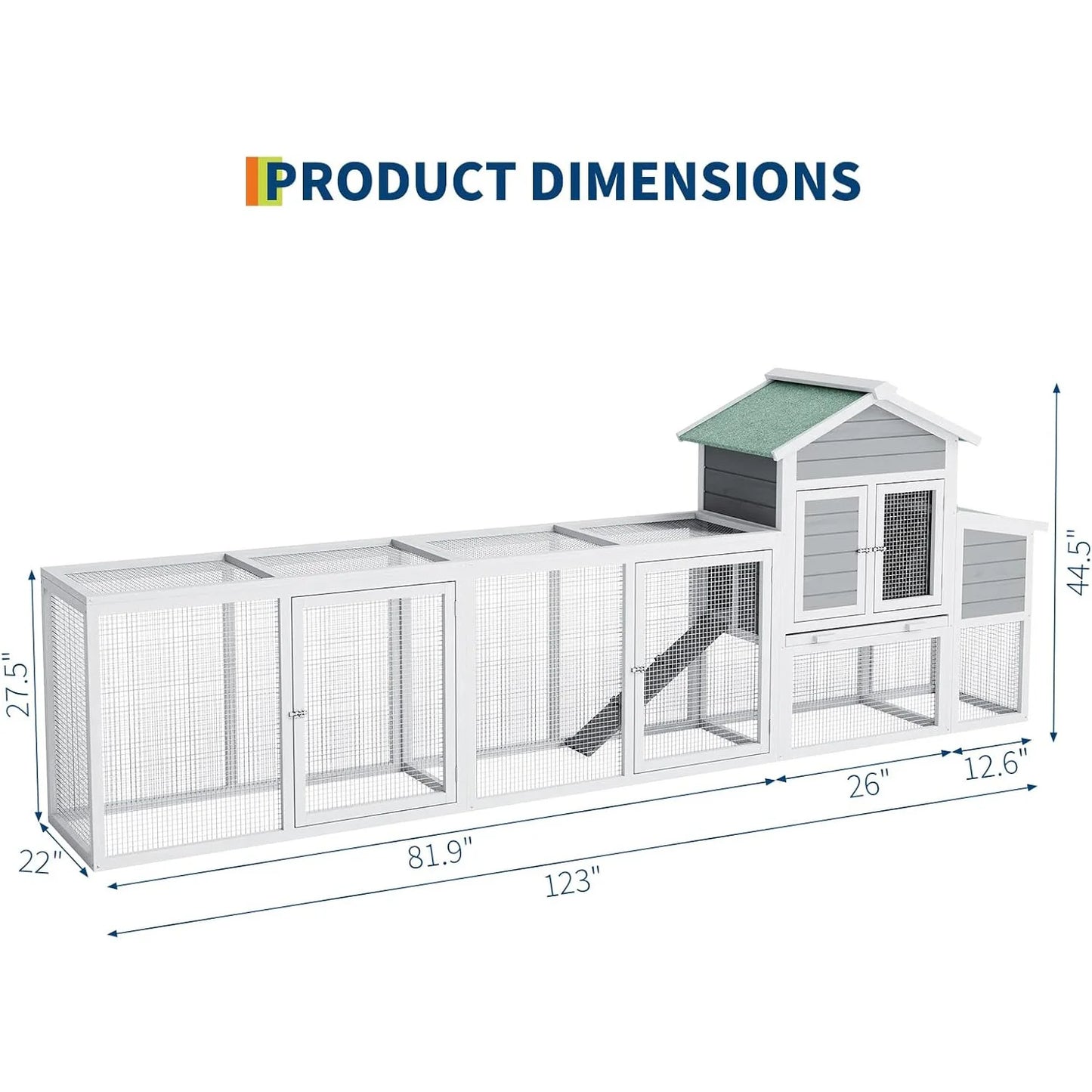HiMISS Weatherproof Outdoor Wooden Chicken Coop With Run For Poultry