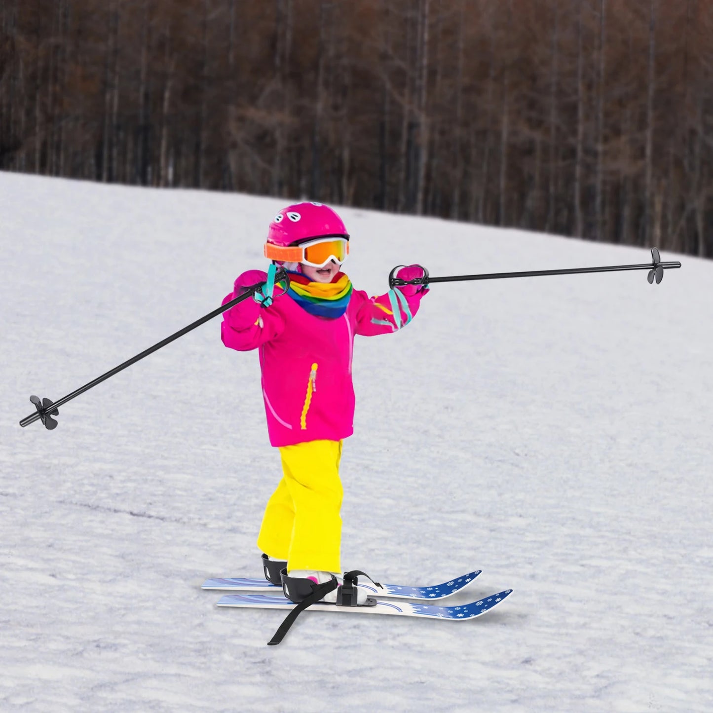 Kids Ski Set With Poles Beginner Snow Skis