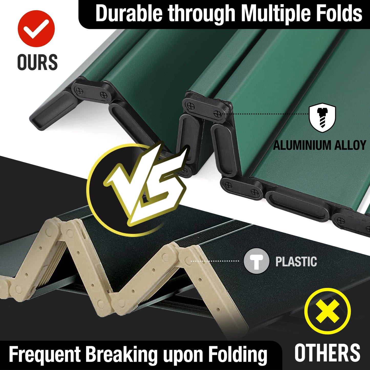 Villey Folding Camping Square Table With Carry Bag Aluminum