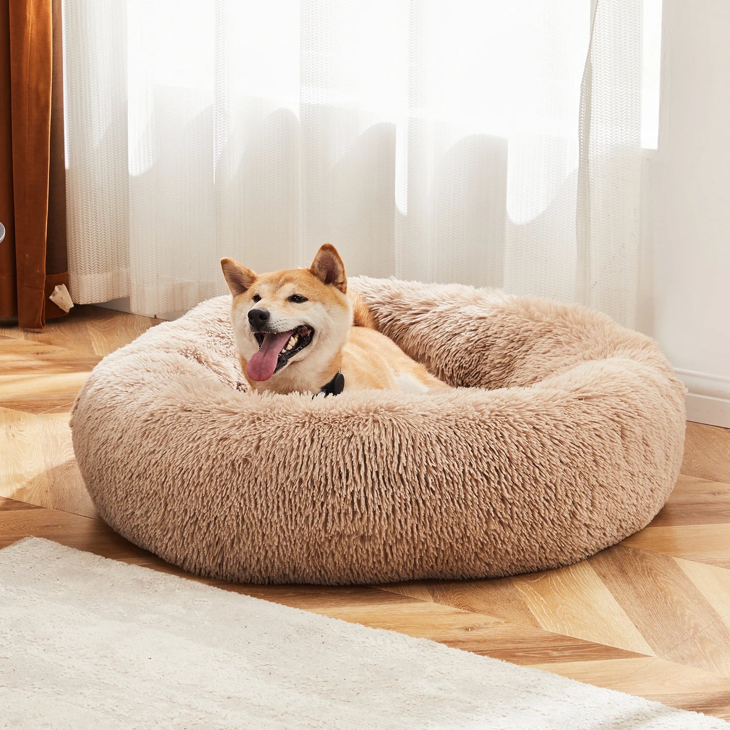JHK Calming Dog Bed Plush Faux Fur Non Slip Supreme