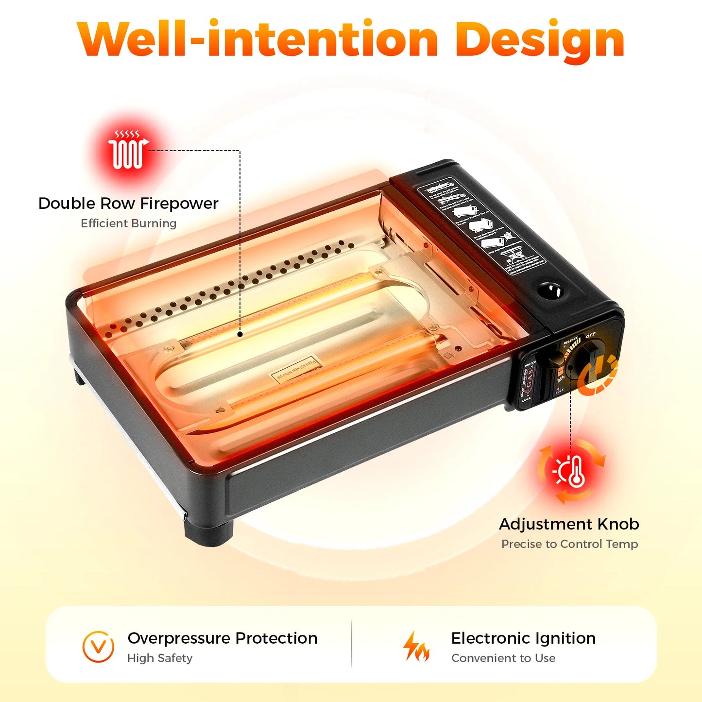 NONED Portable Camping Gas Stove With Ignition
