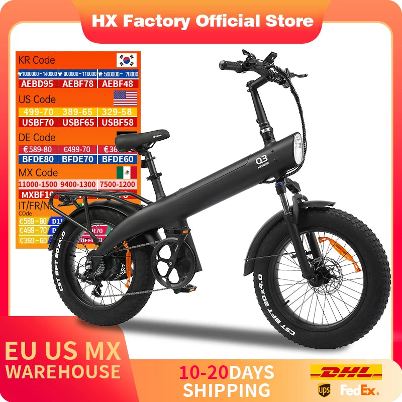 HX Q3 2000W Fat Tire Electric Bike