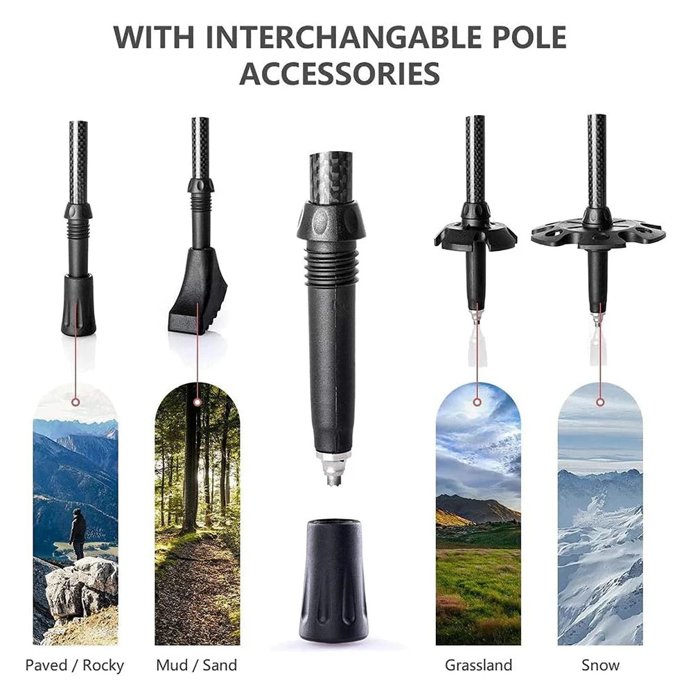 Naturehike Ultralight Carbon Fiber Trekking Poles Telescopic Folding