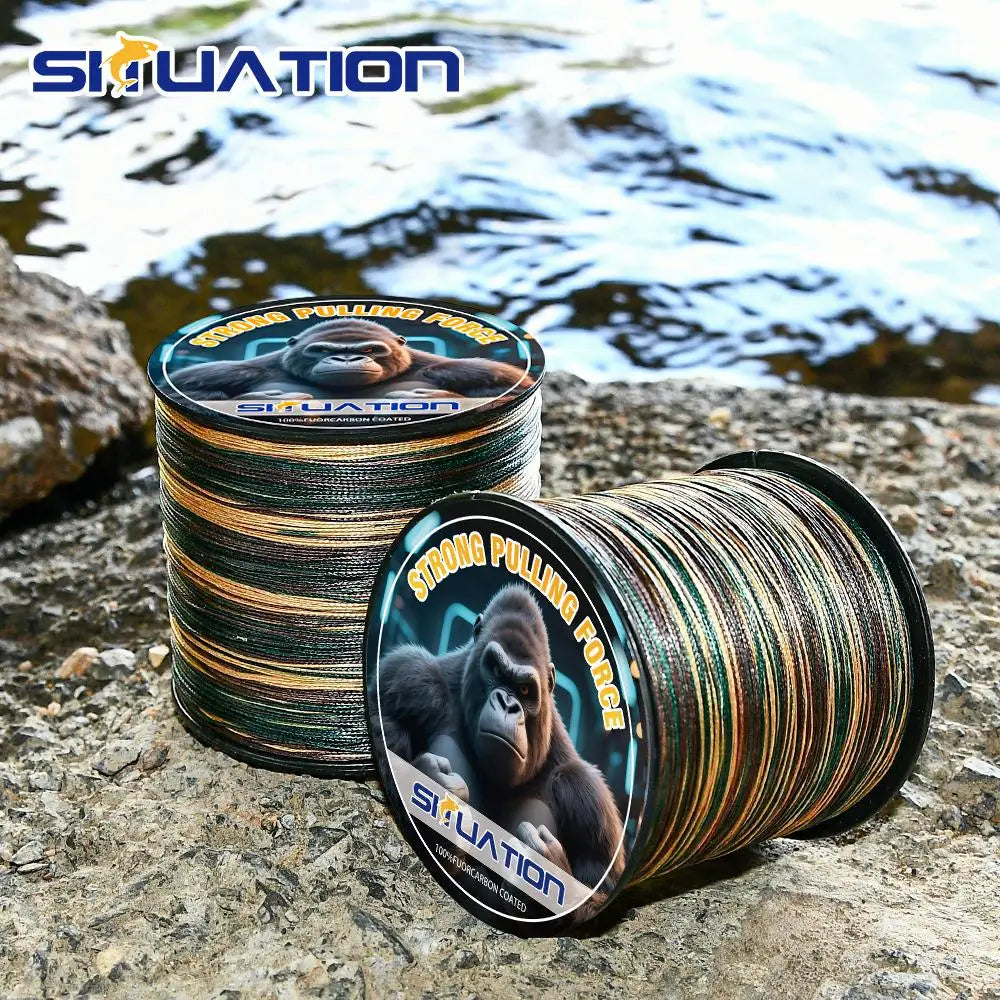 SIIUATIONA Braided PE Fishing Line 4X High Visibility