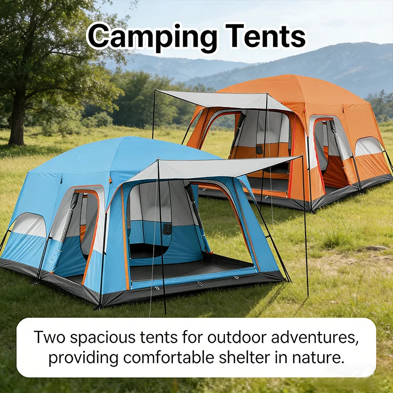 YC-01 Family Camping Tent With Removable Awning Windproof Waterproof