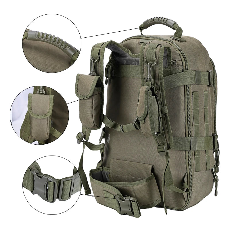 LQARMY Unisex Tactical Backpack Molle 3 Day Assault Rucksack