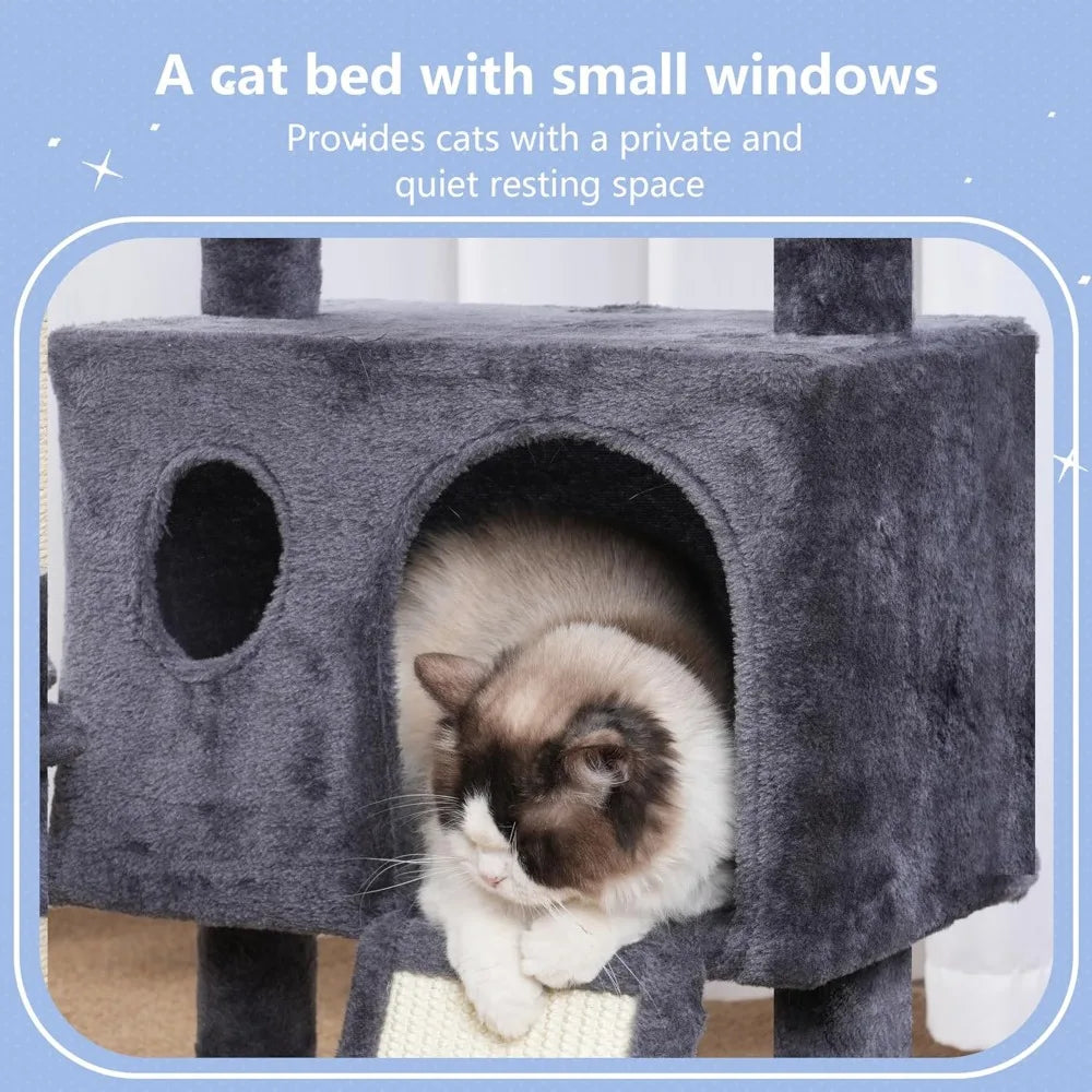 NBVCX Cat Tree Tower With Scratching Posts And Cozy Hammock
