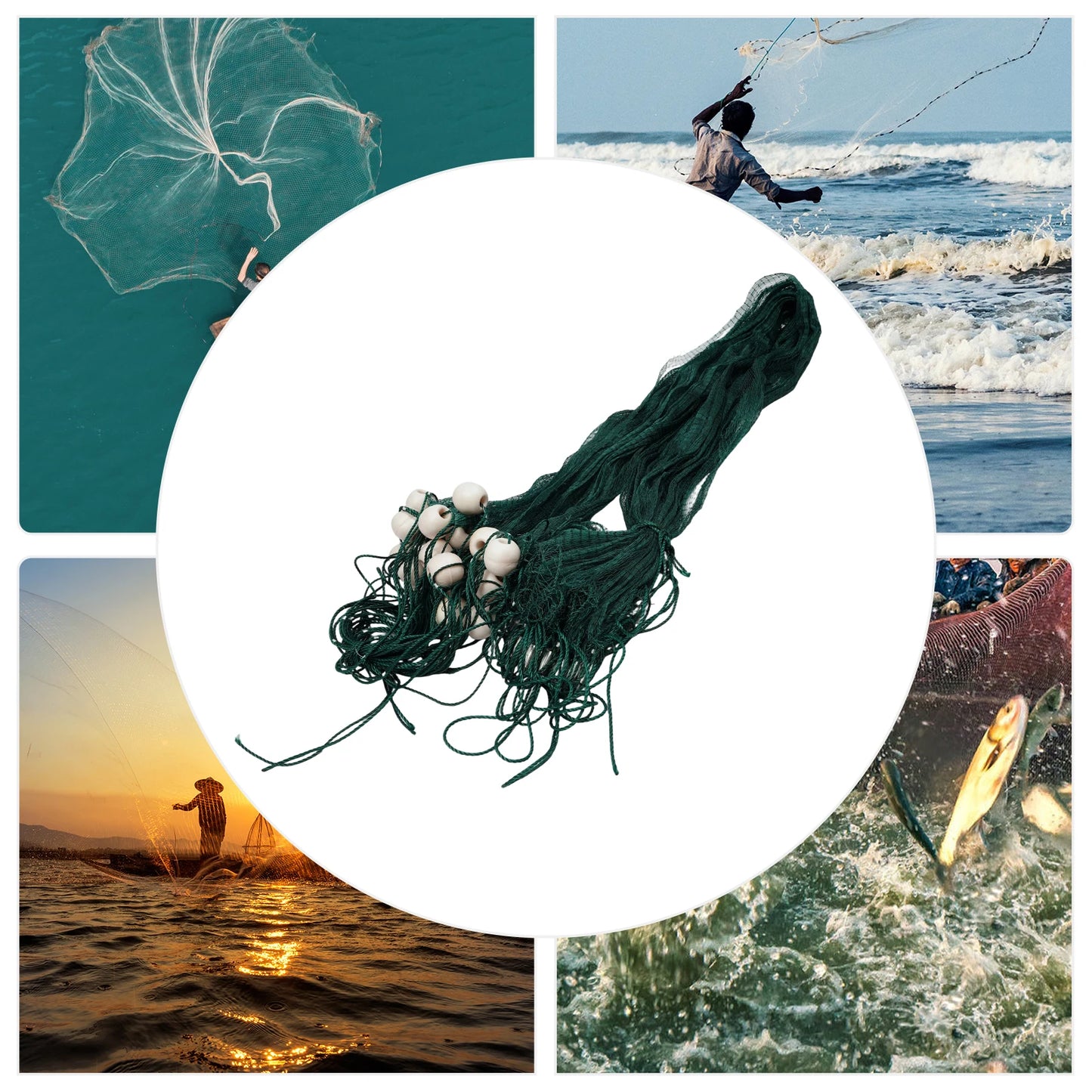 Bymaocar Professional Fishing Drag Net With Secure Floats