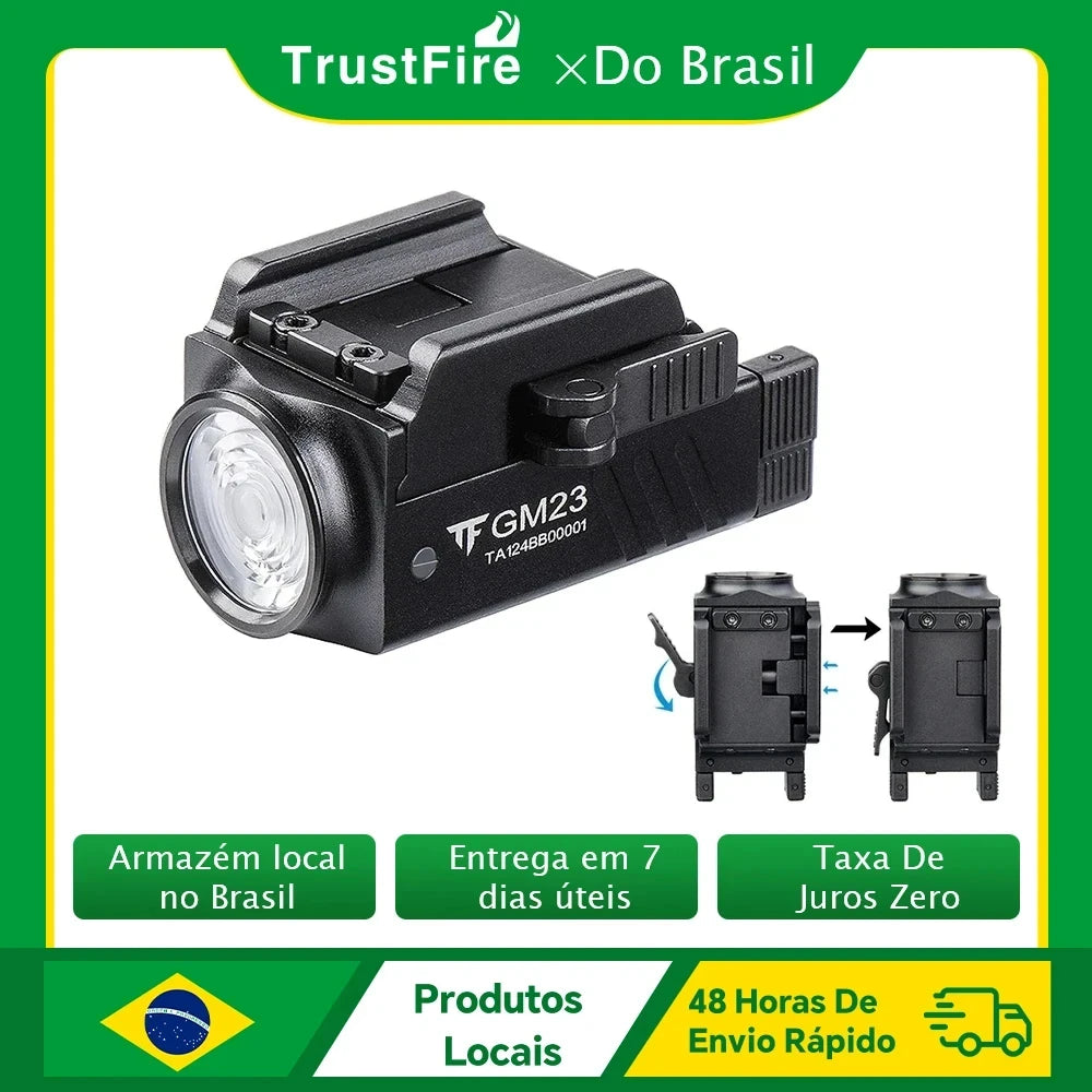 TrustFire GM23 800LM Tactical USB Rechargeable Flashlight For Picatinny Rail
