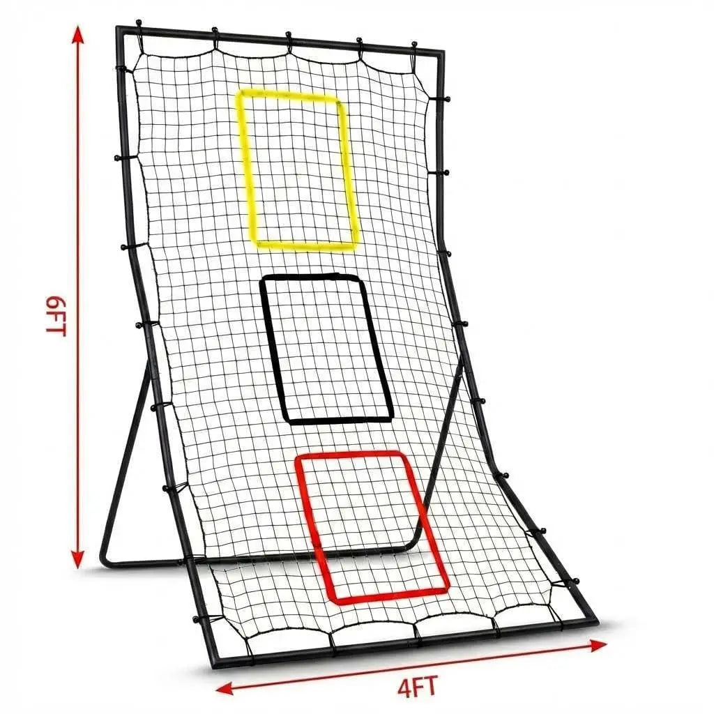 HiMISS Softball Back Net Rebounder With Strike Zone For Practice