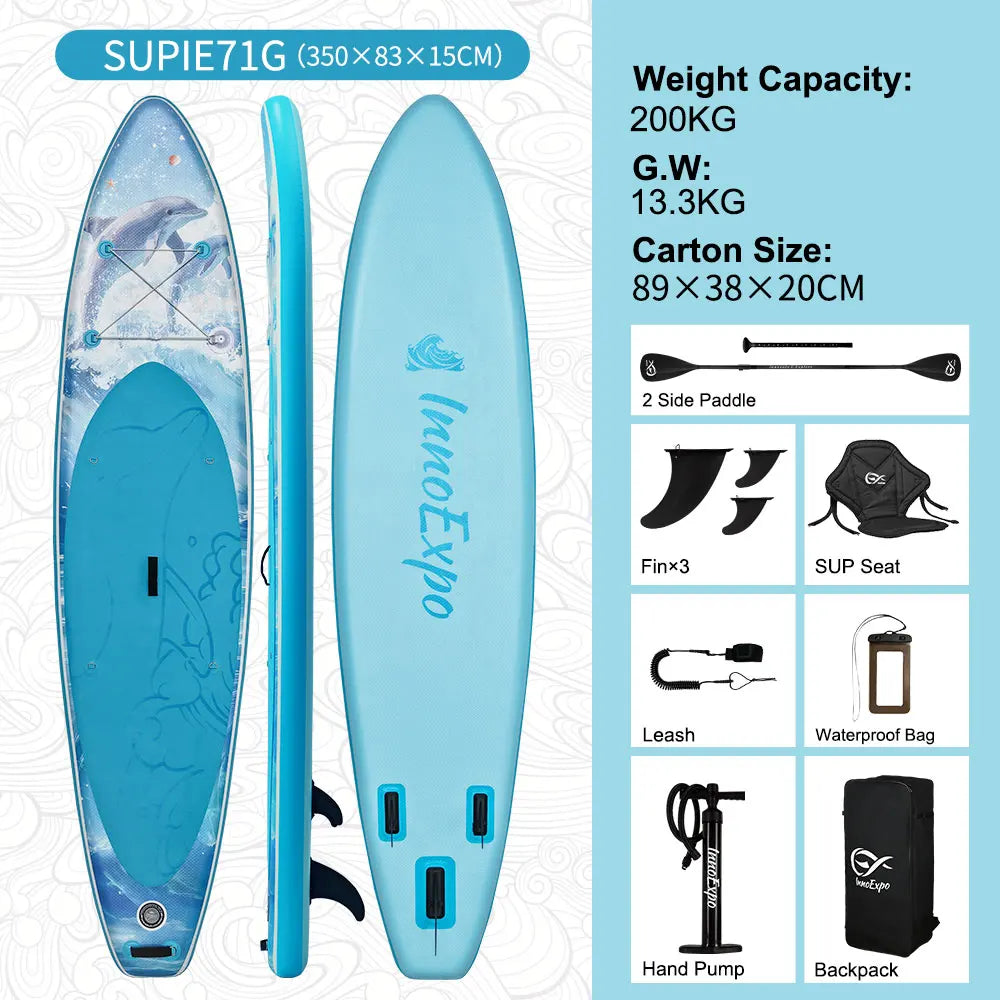 InnoExpo Inflatable Stand Up Paddleboard With Complete Accessory Kit