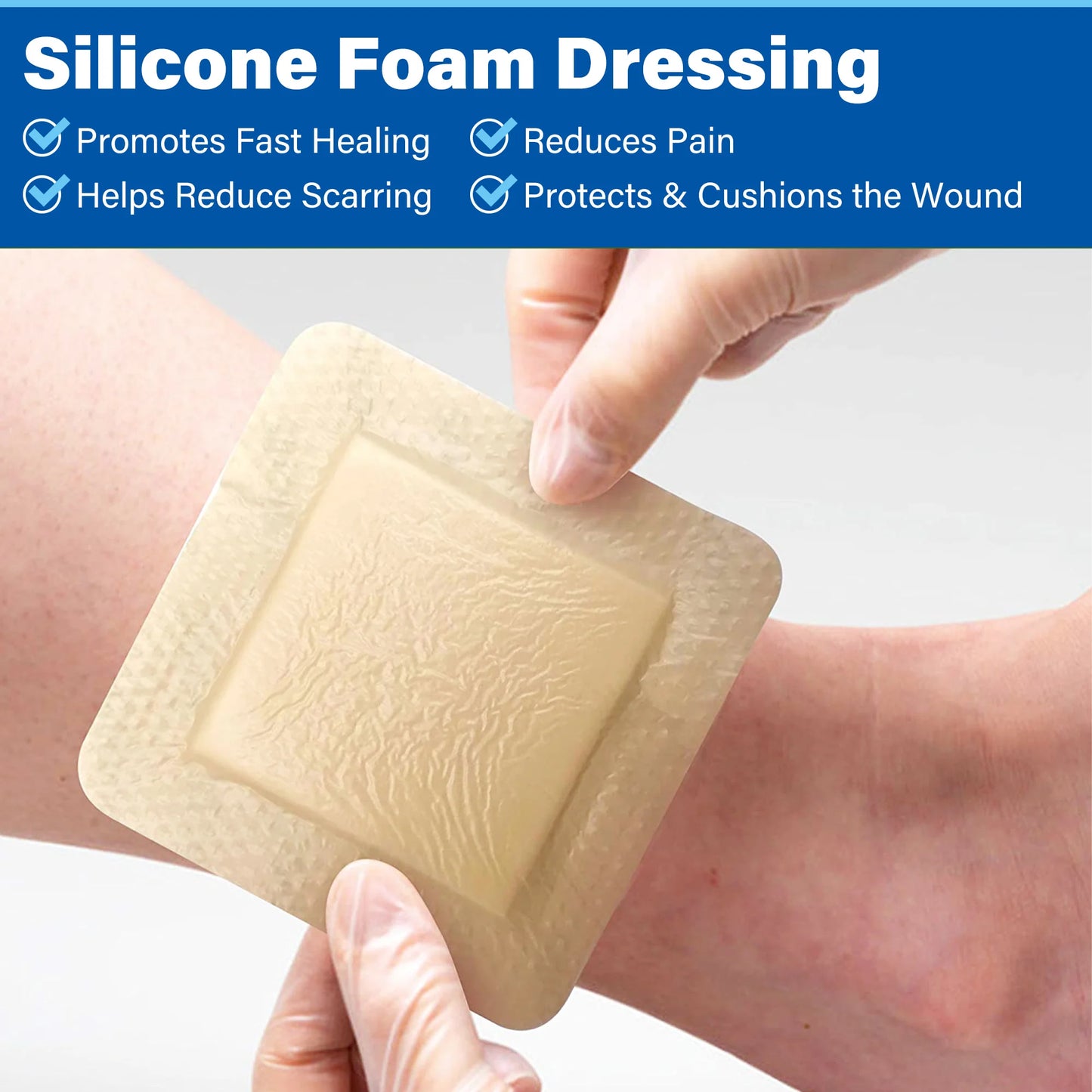 Silicone Foam Dressing Sterile Bordered Adhesive Wound Care Patch