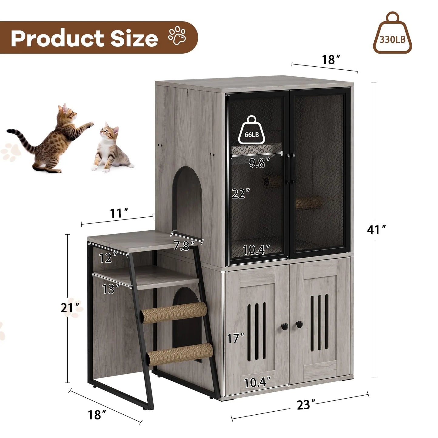 HiMISS CN Multifunctional Cat Litter Box Furniture Enclosed With Doors