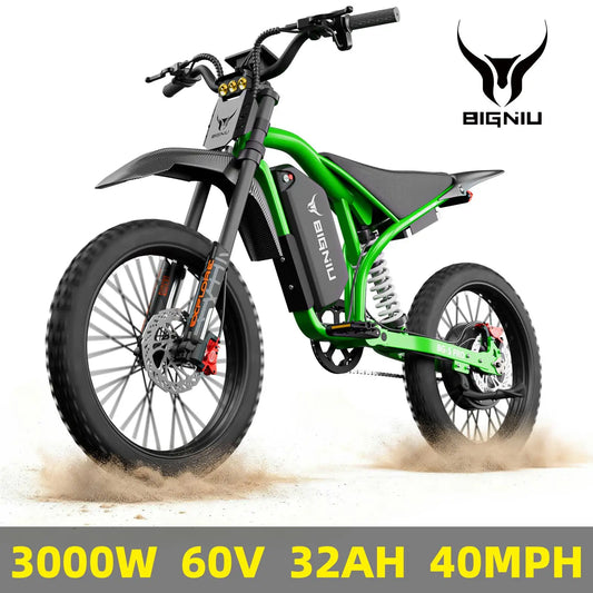 BIGNIU BG-S Pro Electric Bike 3000W 40MPH Full Suspension Off-Road