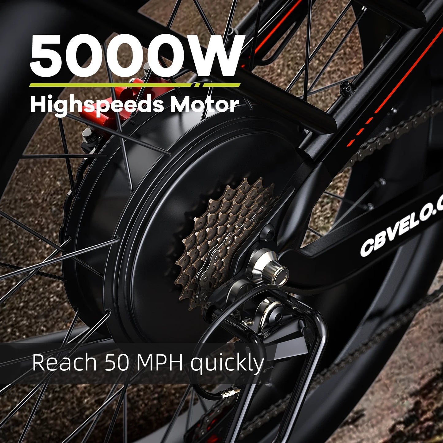 CYBERVELO 5000W Off Road Electric Bike 100 Mile Range
