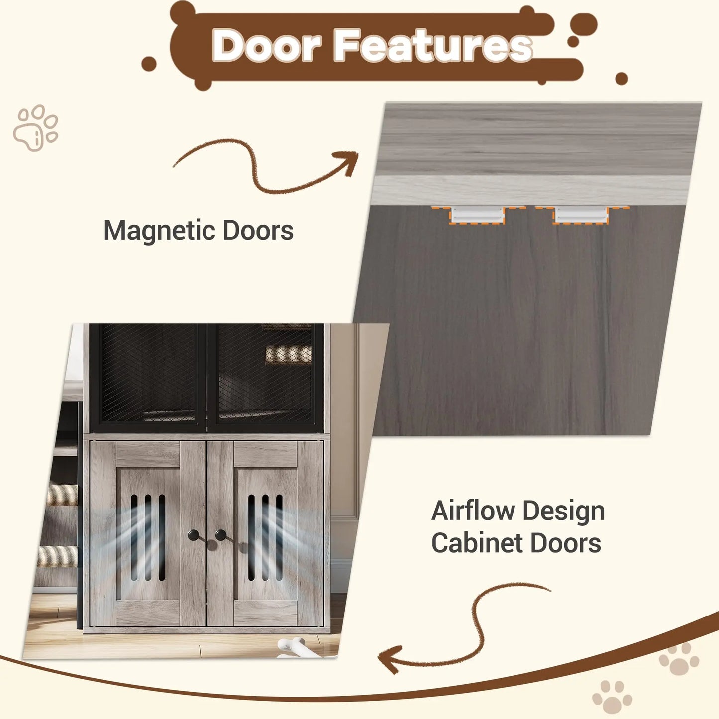 HiMISS CN Multifunctional Cat Litter Box Furniture Enclosed With Doors