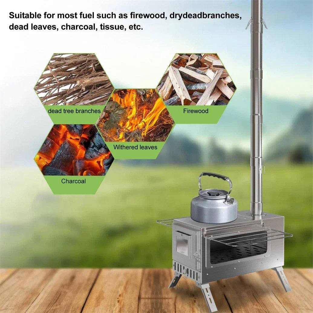 Wood Burning Stove Portable Outdoor Heating And Cooking