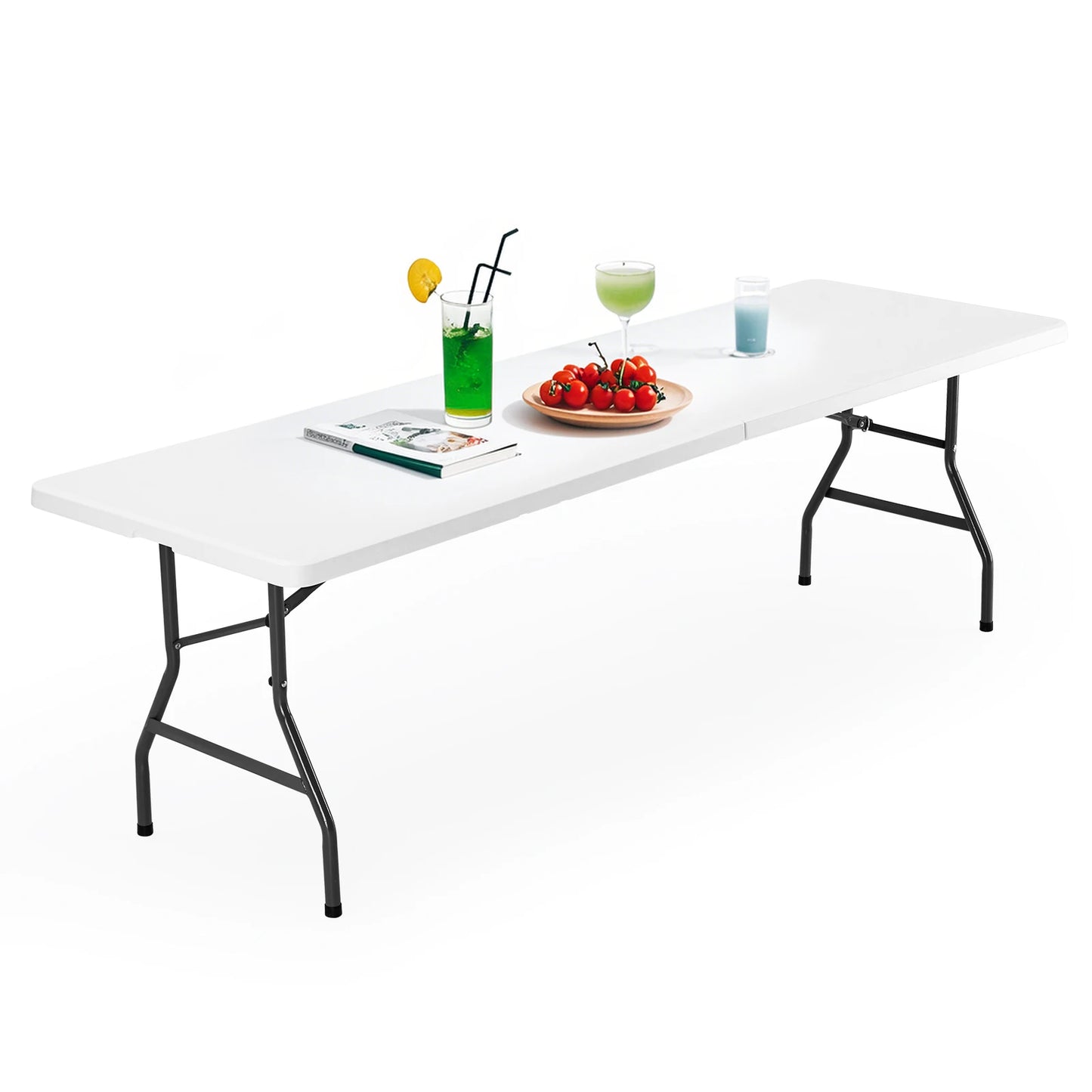 JHK Portable Folding Table With Carry Handle And Safety Lock