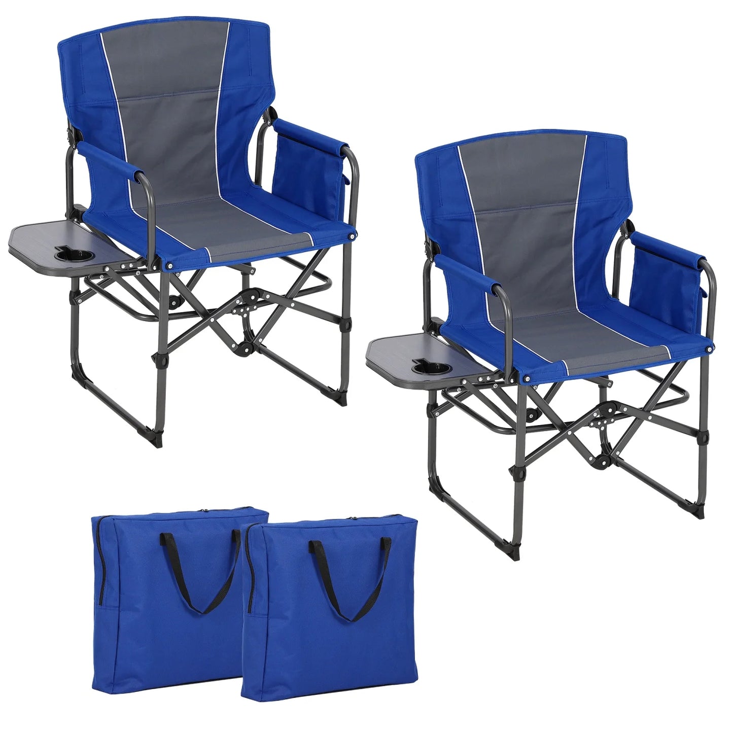 HiMISS Heavy Duty Folding Directors Chair 400 Lb Capacity Cupholder