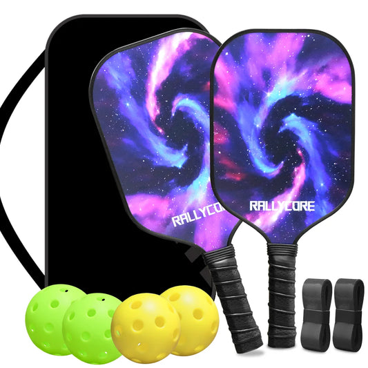 Pickleball Paddles Set of 2 with 4 Balls  Carry Bag  Premium Honeycomb Core Paddles for Indoor  Outdoor Play for Adults andYouth